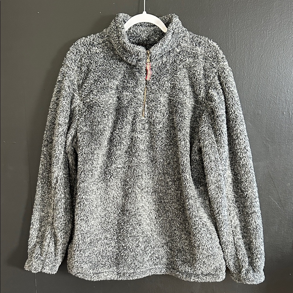 Alpine Sherpa Gray 1/4 Zip Sweater Size Large